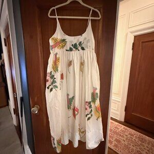 Injiri Silk Spaghetti Strap Midi Dress with Cotton Liner